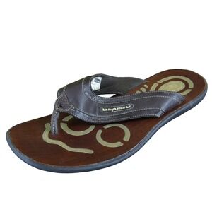 Flexi Men  Flip Flop Brown Leather Size 11 Medium Gently‎ Used 2025